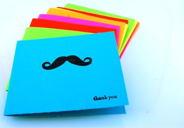 Mini Mustache Thank You Cards Set of 12 The Bright Collection