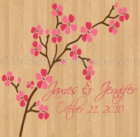 Wedding Dance Floor Decals Pink Cherry Blossom