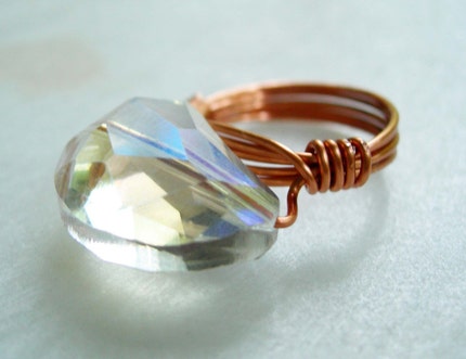 Cocktail Ring - Crystal and Copper