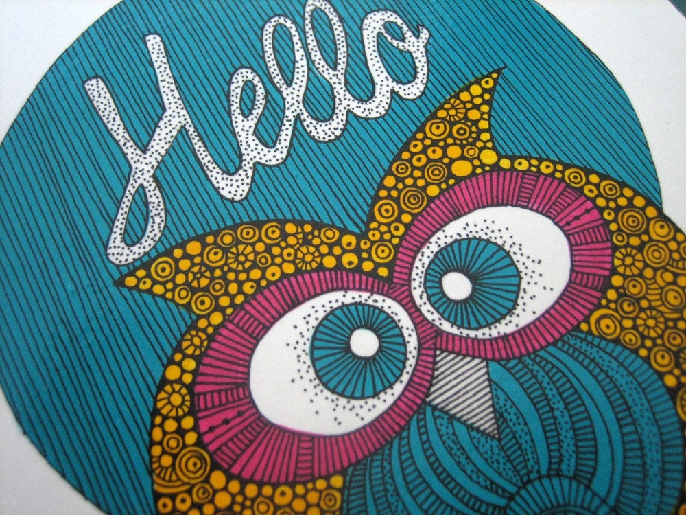 Hello Little Owl Original drawing