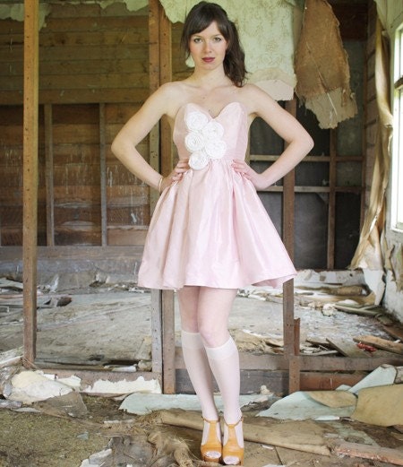 Rosette Dress, Pink