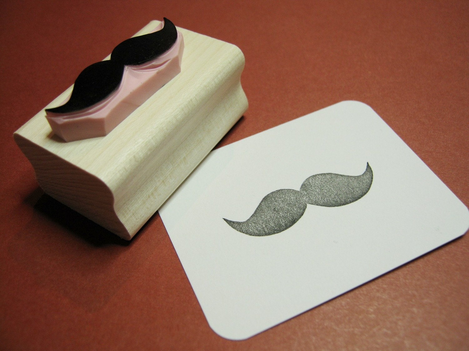 Bushy Mustache - Hand Carved Rubber Stamp