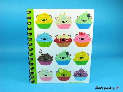 Cupcake Bears - Small 4 x 5 Blank Notebook