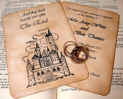 The front of the Invitation and the front of the RSVP card are hand stamped