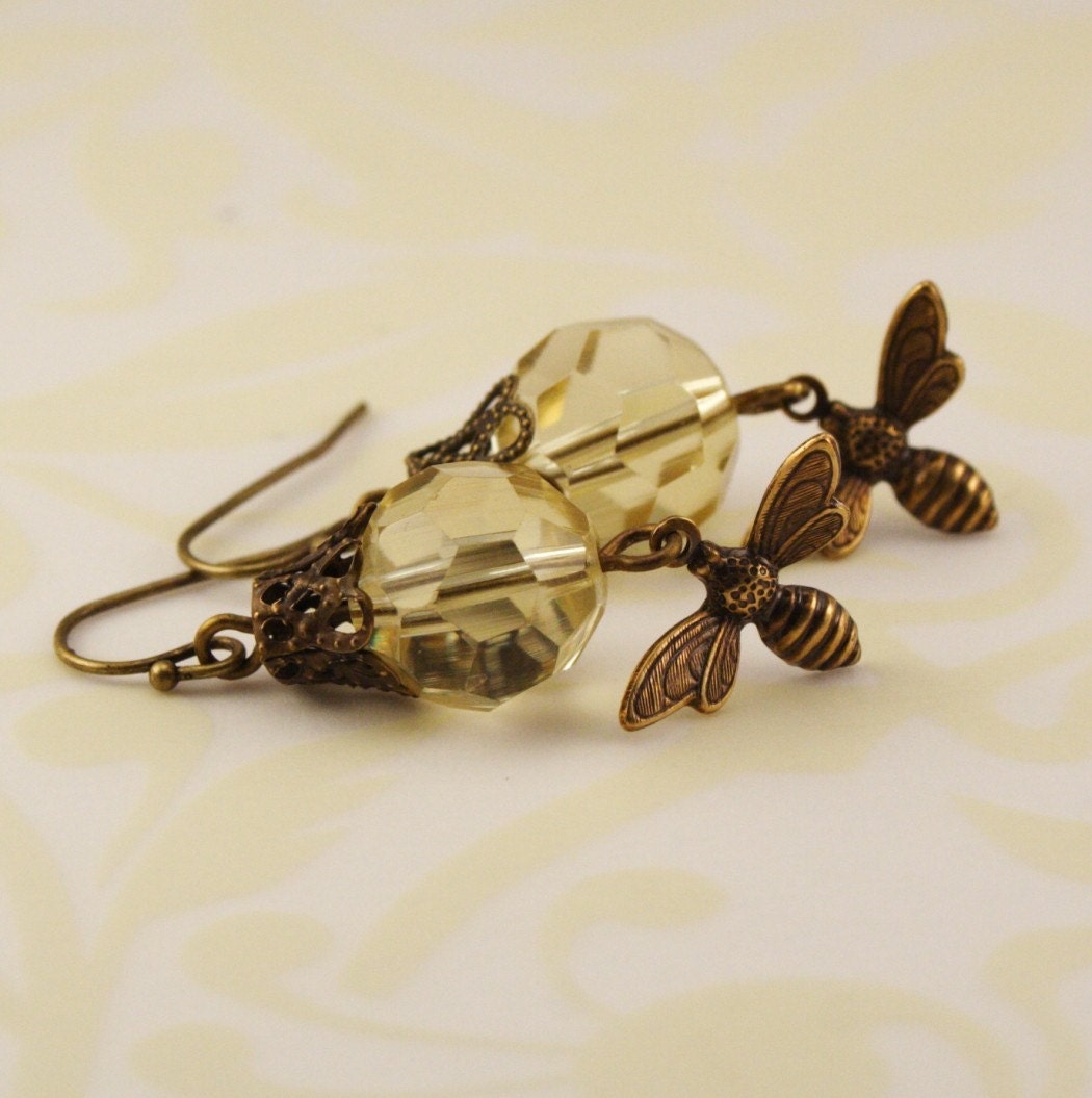 Honeybee Brass Earrings