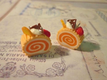 Orange Roll Cake Earrings