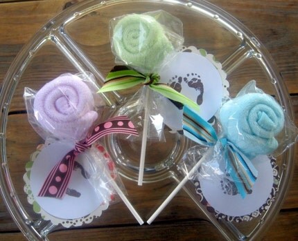 Super Sweet Baby Washcloth Lollipops
(Baby Shower Favors)