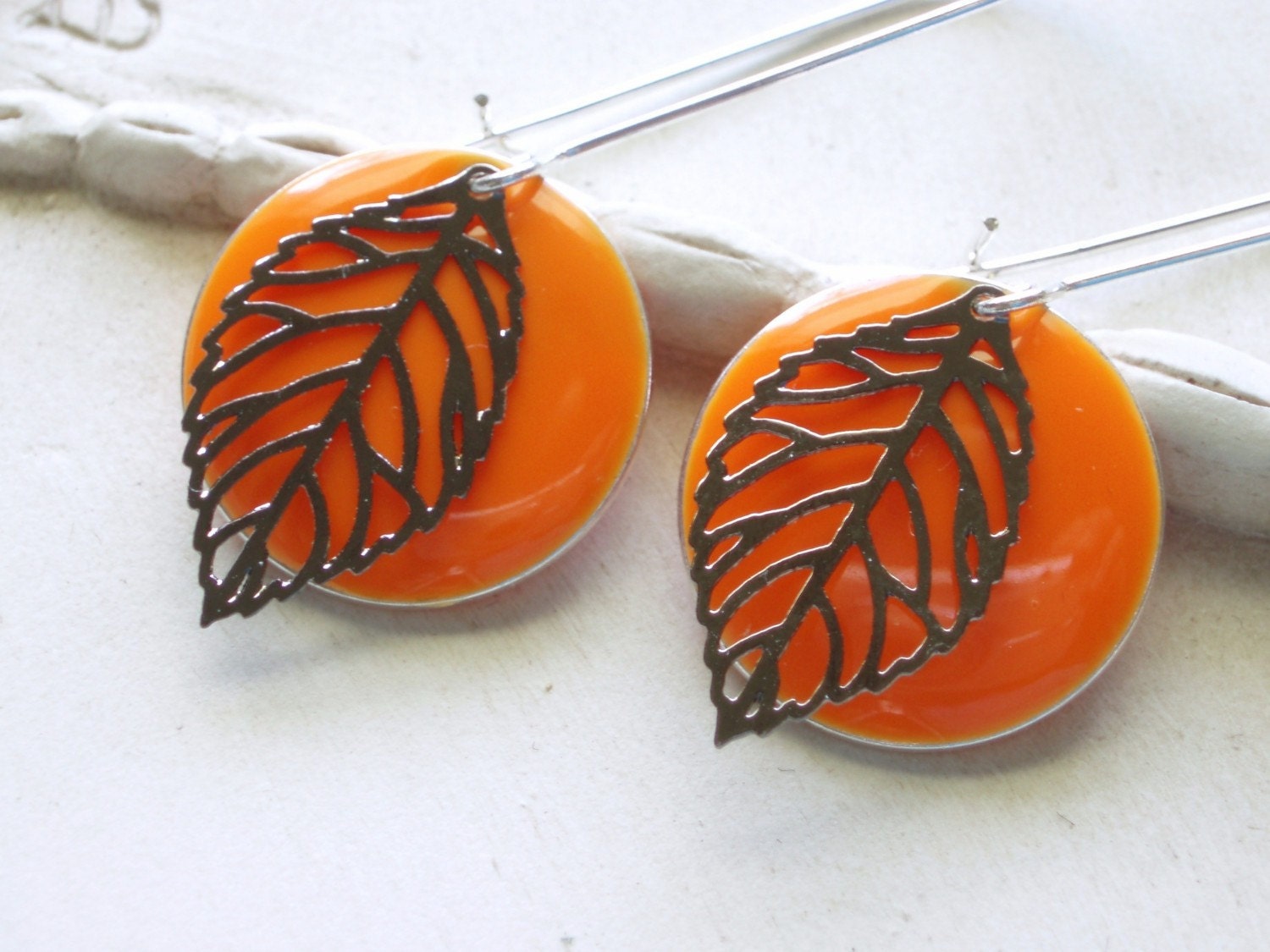 Pumpkin Leaves - Modern Earrings