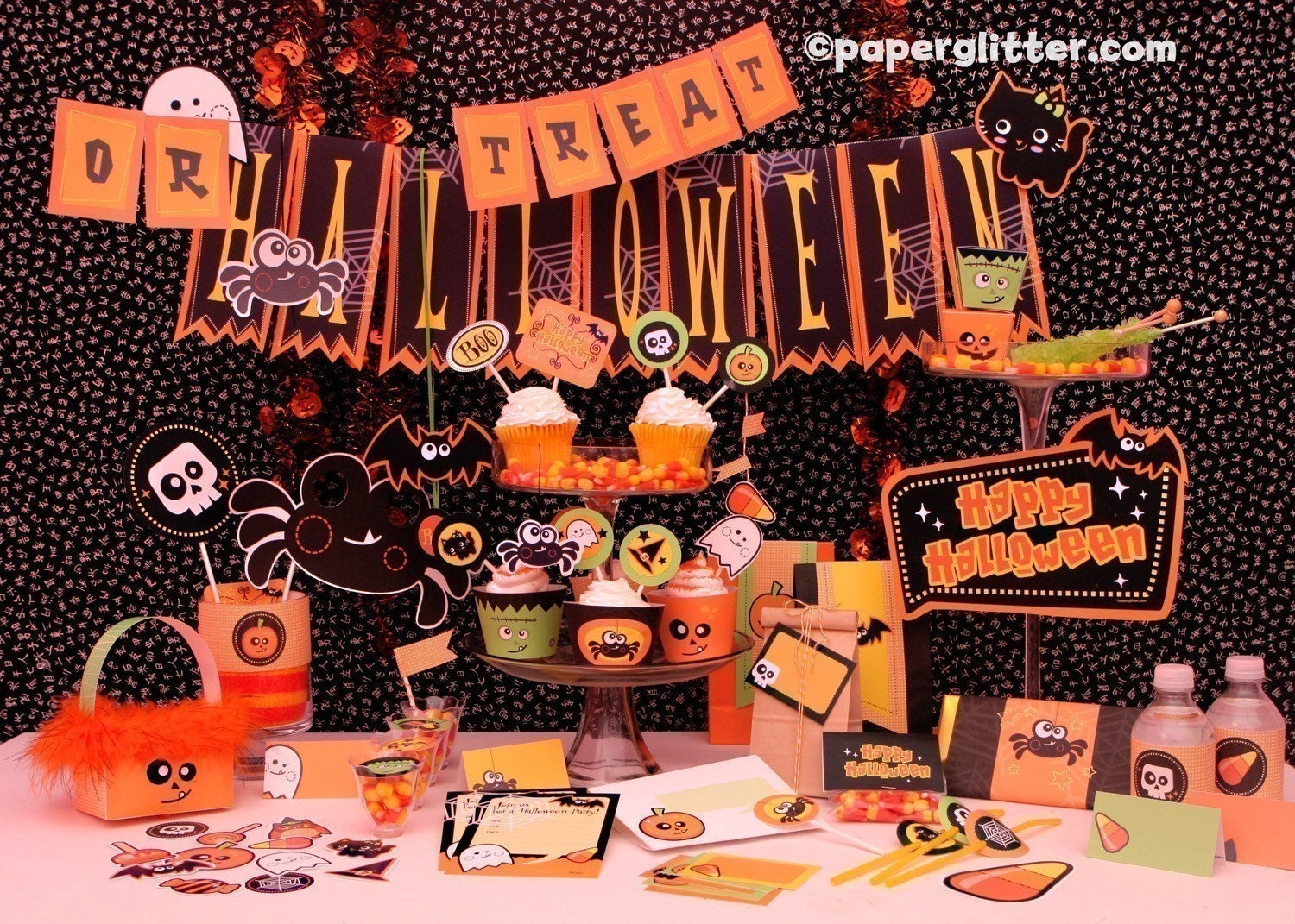 Halloween Party Kit- EDITABLE TEXT Printable PDF