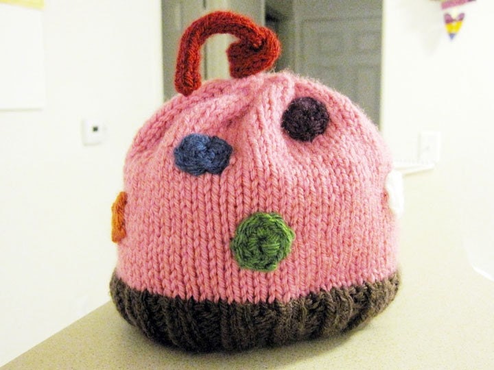 Cupcake 
w/Sprinkles - Hand Knit Baby Hat