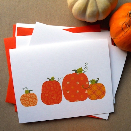 Pumpkin Harvest Cards Set of 4