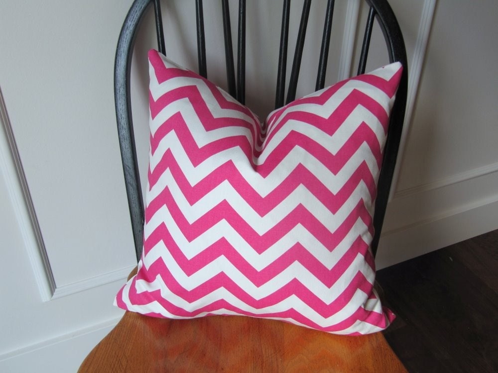 Pink cheveron - decorative pillow cover 18x18inch