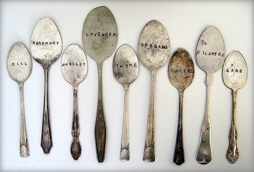 hammermann 9 antique spoon garden markers set