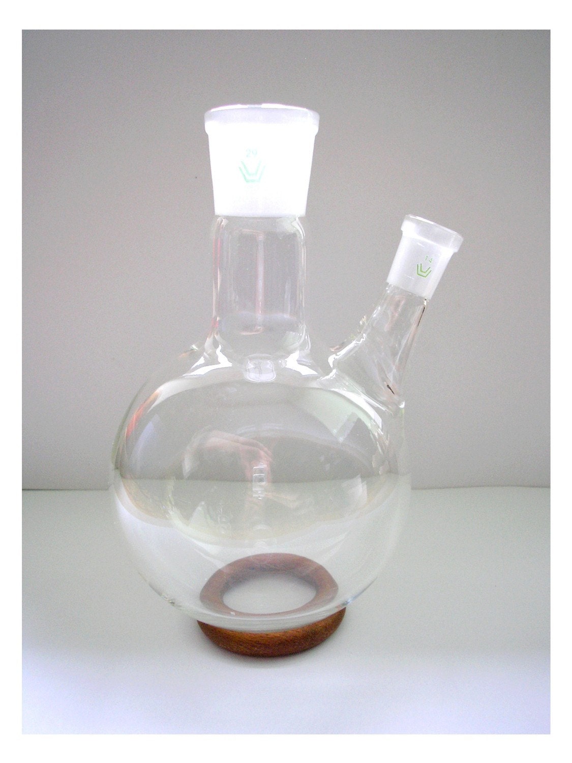 Vintage Lab glass Double hole 1000 ML 1L Flask by Smallvintage 