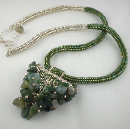 Embellished Green Arrowhead Necklace