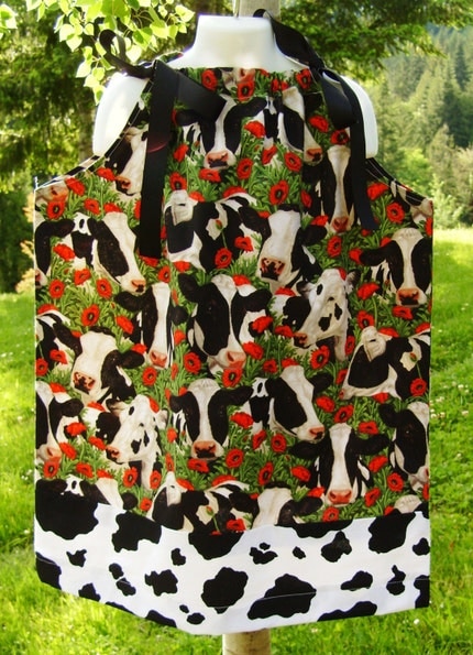Country Farm Cows Pillowcase Dress 2T 3T 4 5 6 Mooooooooo