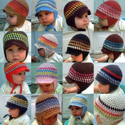 Toddler size 2 to 5 Cotton Helmet Hat - Pick your style