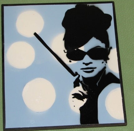 AUDREY HEPBURN STENCIL PAINTING 3000 Amaral Factory on 9 01 2008