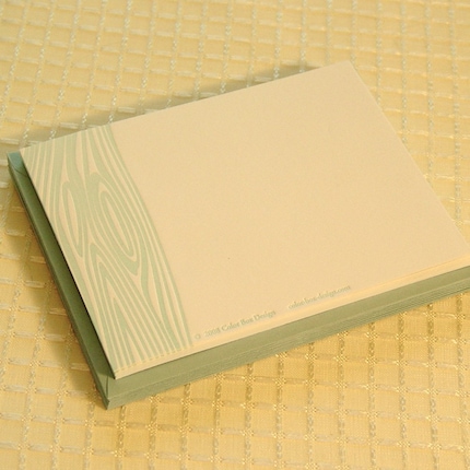 Faux Bois (woodgrain pattern) flat notecards - letterpress