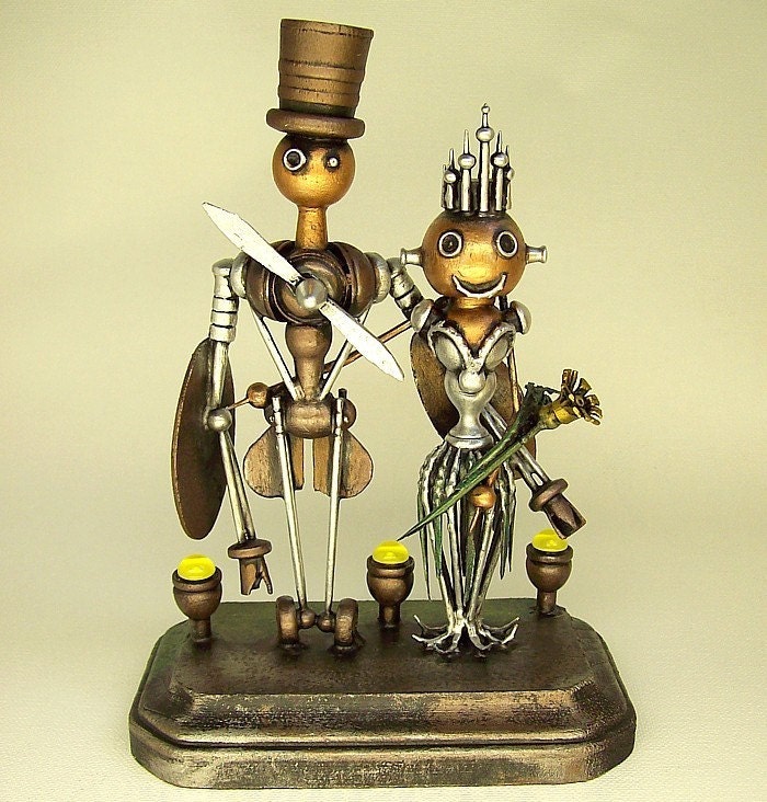 Wedding Cake Topper Wood Statues with Runway Base