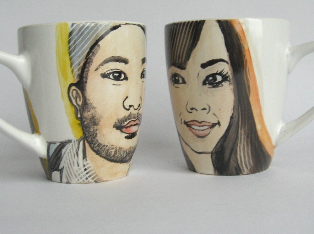 Handpainted personalized portrait mug - made to order