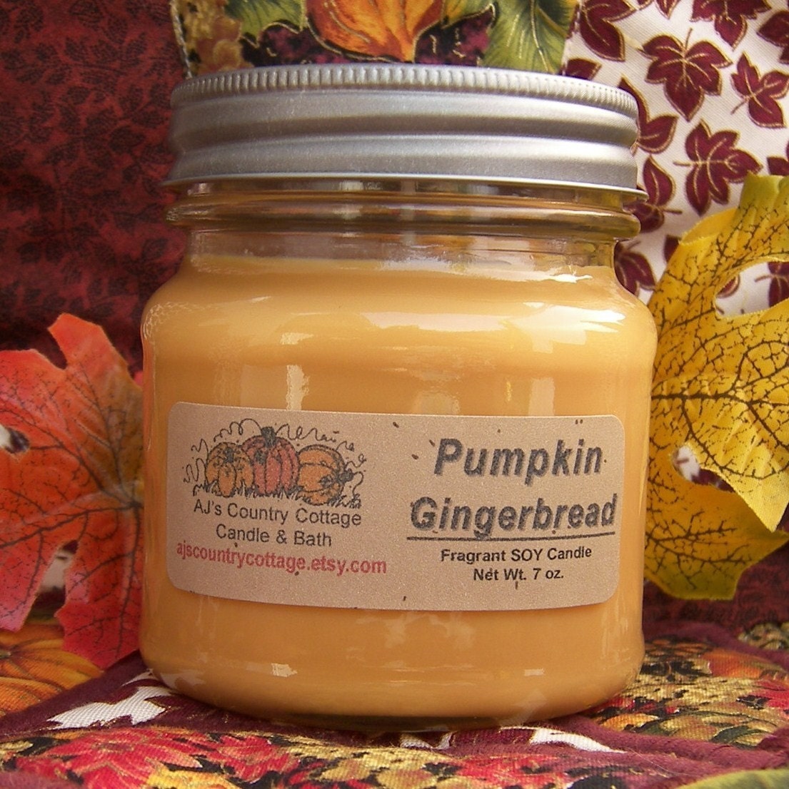 NEW PUMPKIN GINGERBREAD SOY CANDLE - HIGHLY SCENTED - VEGAN