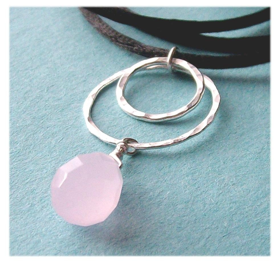 bead, buy handmade, etsy, fine silver, forged, glass, jewelry, metal, metalwork, necklace, pawandclawdesigns, pendant, pink, round, sparkle, teardrop