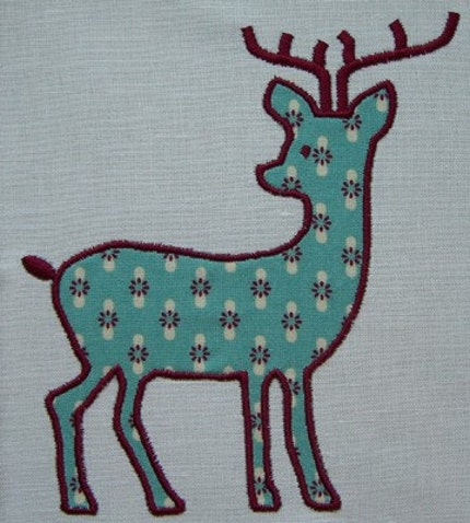 Reindeer Machine Embroidery Applique Design
