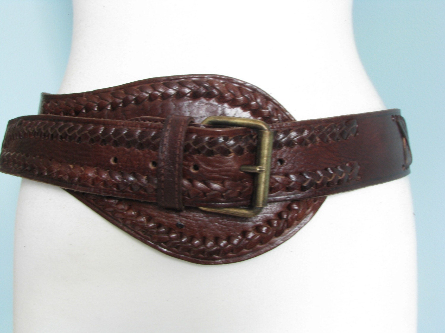Stunning Brown Leather Corset Belt