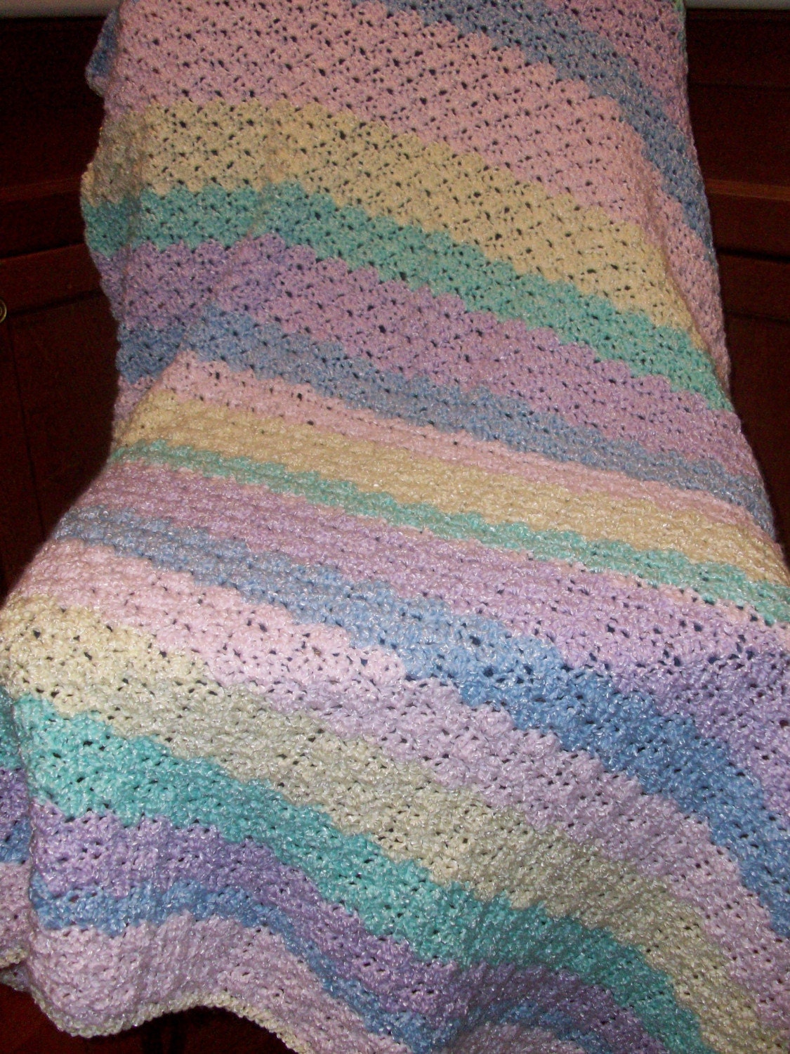 Pastel Striped Throw Blanket/Afghan