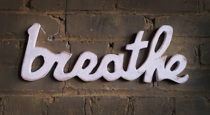 BREATHE recycled wooden sign