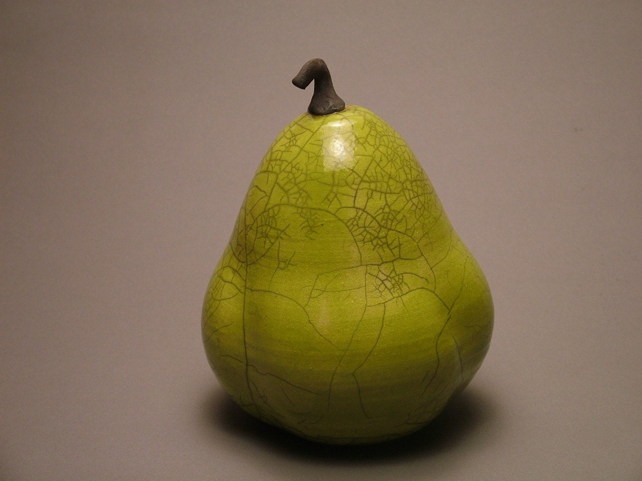 Raku Pear by FryrPottery