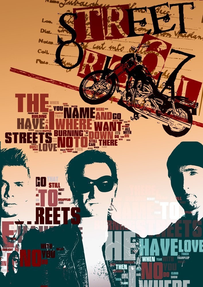 Where The Streets Have No Name  - u2 the song - collage limited edition