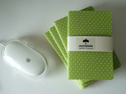 Corrupio (white polka dots with green background) - Small notebook