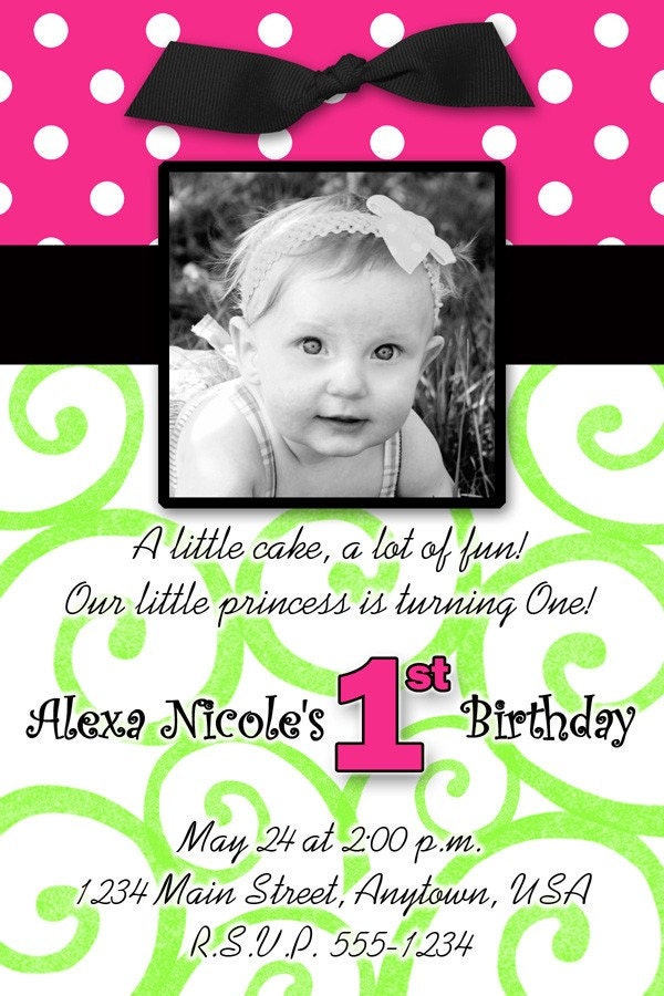Isn't this the cutest first birthday invitation? Designed by Karyn of Pixel 