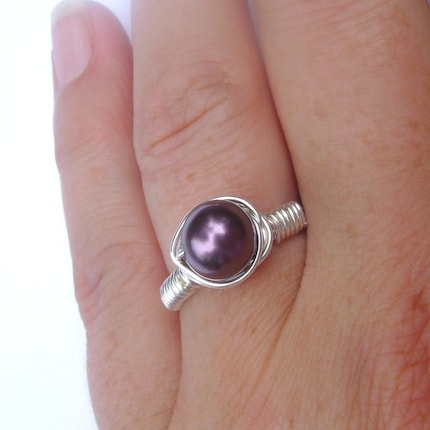 Black Raspberry Pearl Ring 
