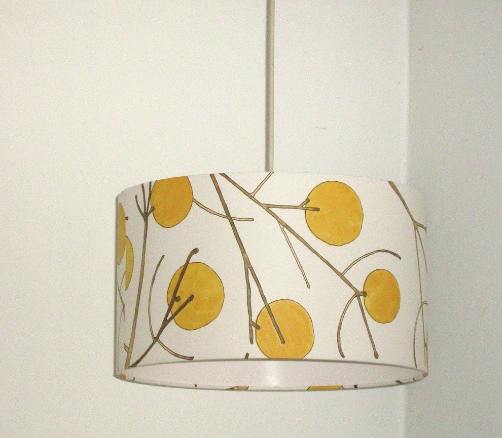 18 inch Yellow branches wallpaper lamp shade