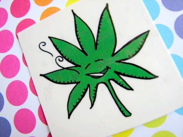 Happy WEED Temporary Tattoos (Pack
