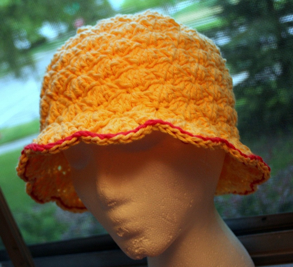 Bright yellow bucket hat