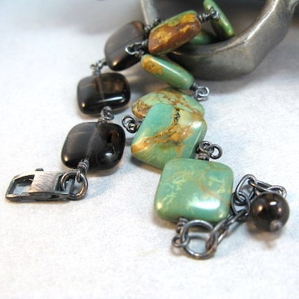 TURQUOISE CANYON Turquoise and smoky quartz by mcrdesigns on Etsy 