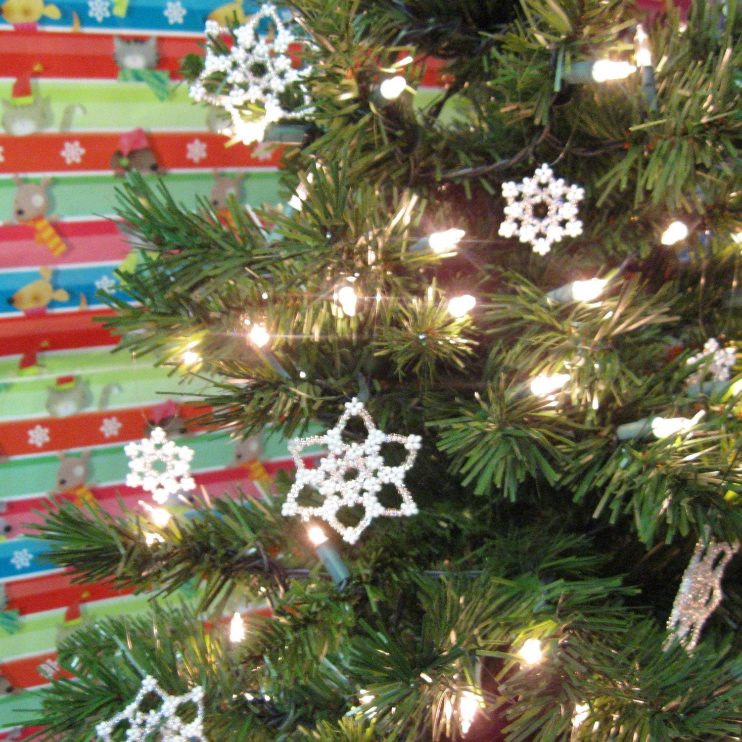 beaded snowflake ornaments