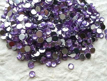 Faceted Round Acrylic Rhinestones 4mm 1500 Lavender