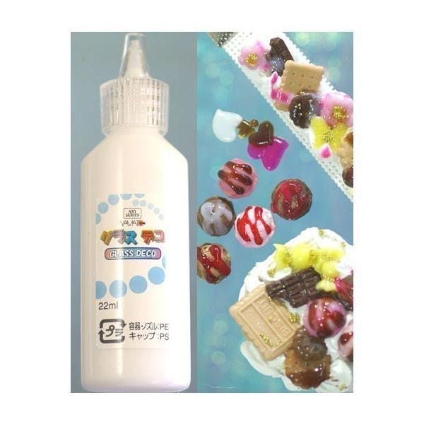 Japanese Fruits And Sweets Deco Sauce - Good For Decorating Silicon Whip Cream Clay (SNOW WHITE) - Glass Deco