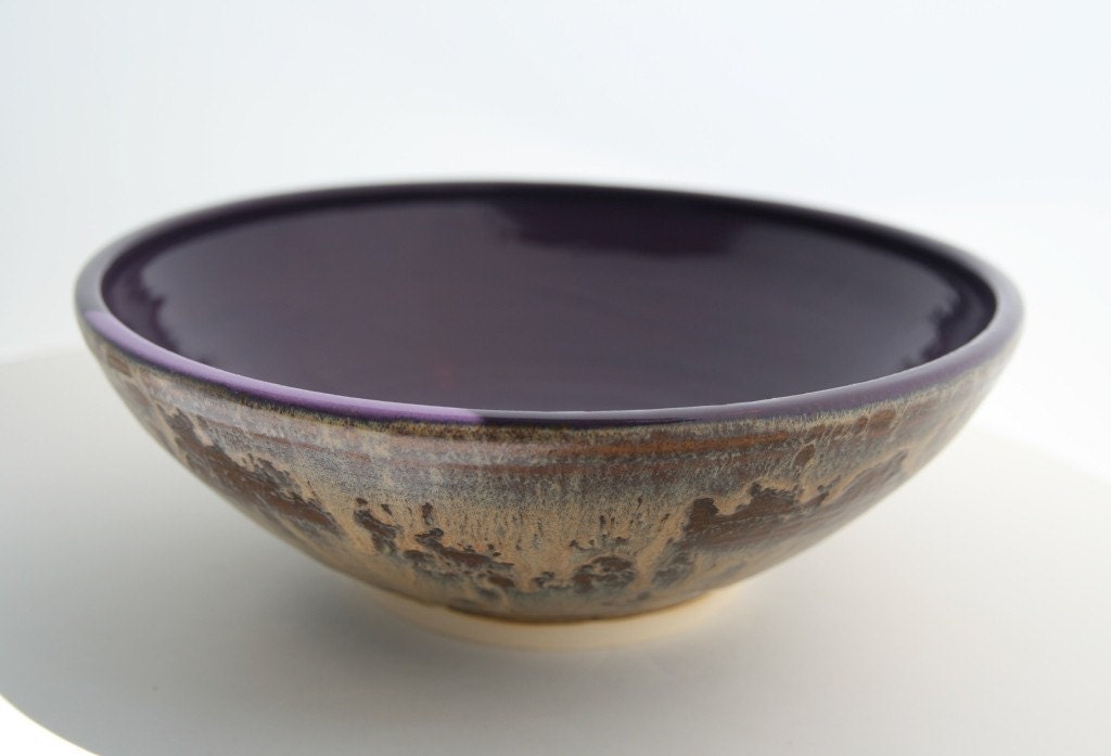 Serving Bowl Deep Brown and Purple
