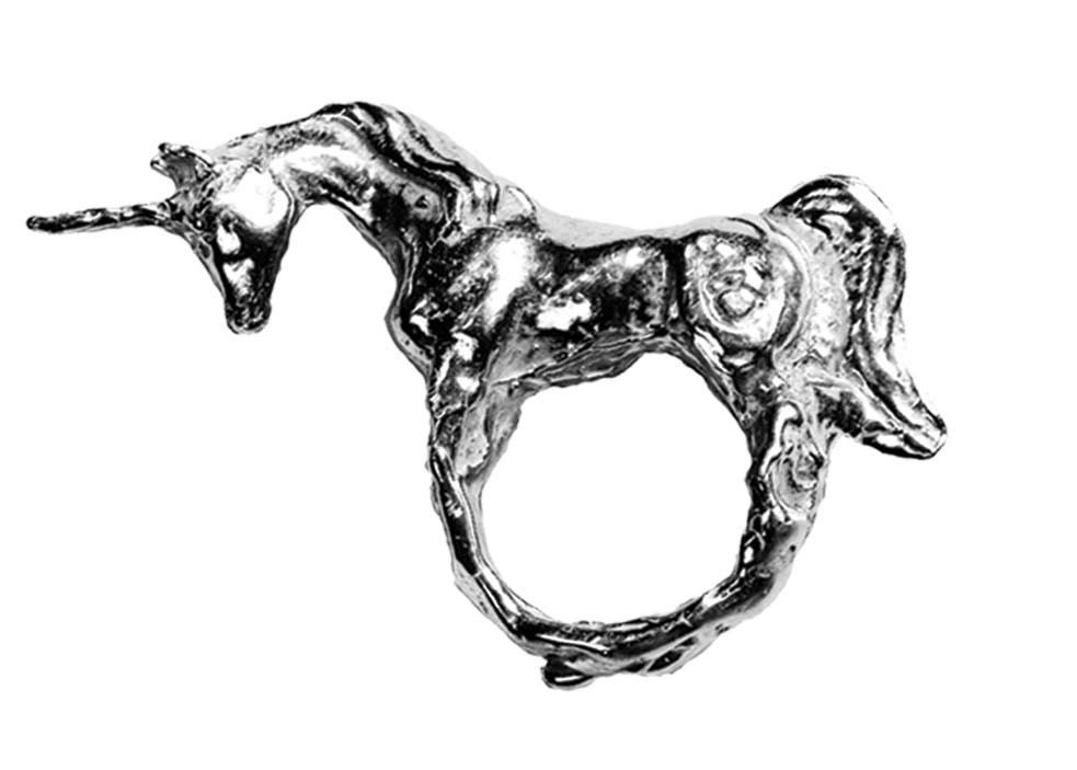 silver ring splints. silver unicorn ring from