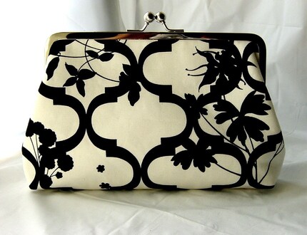 black and white patterns simple. Black and White clutch lined