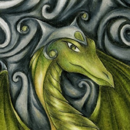 Peridot . dragon fantasy art magnet