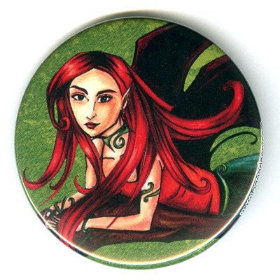 Tree Fairy . fantasy art pinback button