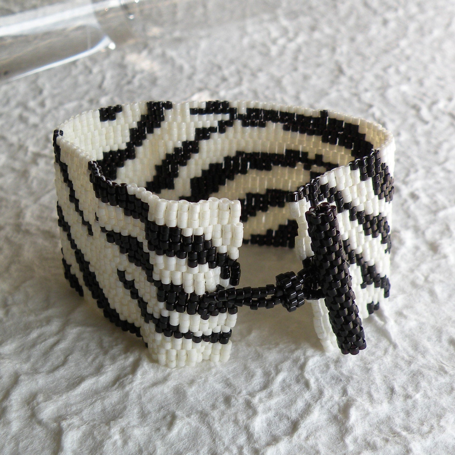Zebra Peyote Cuff