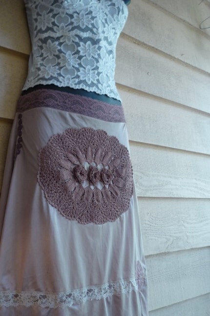 Cafe Au Lait Hand-dyed Vintage Slip Skirt